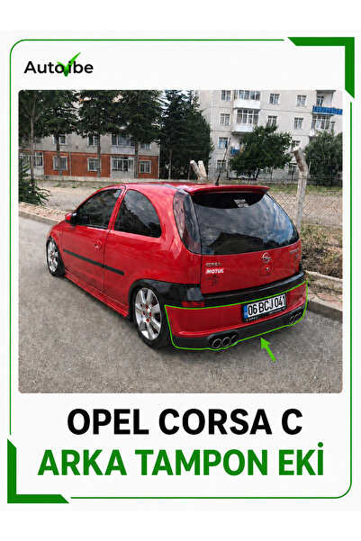 AutoVibe Opel Corsa C Arka Tampon Eki Difizör A+ Kalite Fiber Boyasız