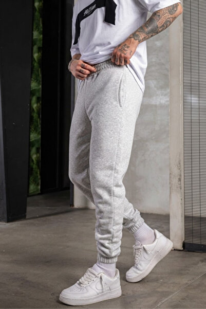 INFLUYENTE Men's Comfortable Fit Sweatpants with Elastic Cuffs for Winter