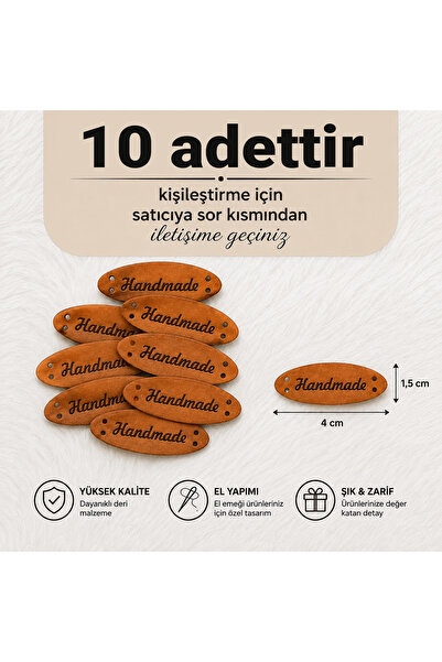10 adet deri etiket