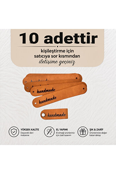 10 adet deri etiket