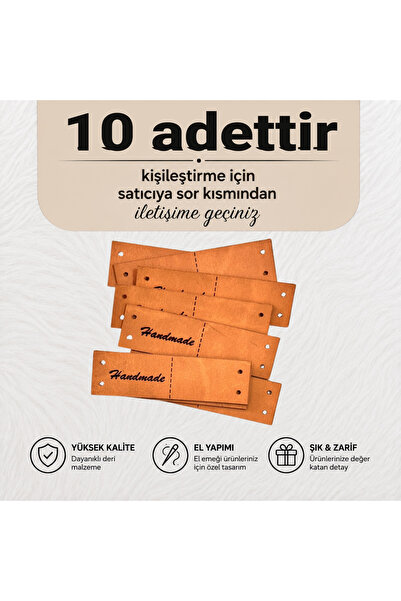 10 adet deri etiket