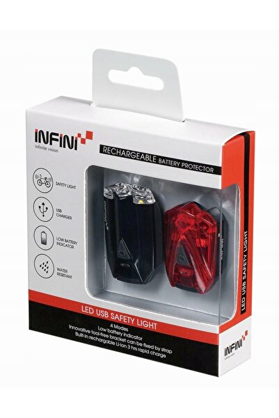 Infini Lava Set Negru Lumini USB pentru Bicicletă