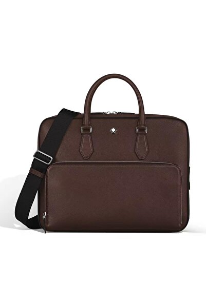 Mont Blanc MB222925 Sartorial Kahverengi Deri Cepli Orta Boy Evrak Çantası