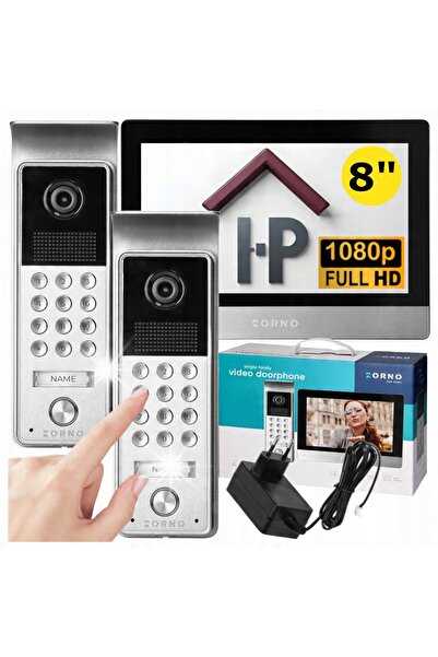 Orno Videofon Full HD de 7 inch cu codificator de coduri, 2 camere, panou ext...