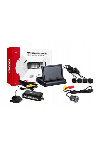 AMIO Kit senzori de parcare TFT02 4.3 " cu cameră HD-308-LED, 4 senzori, negru