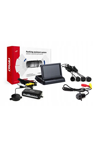AMIO Kit senzori de parcare TFT02 4.3 " cu cameră HD-305-LED, 4 senzori, negru