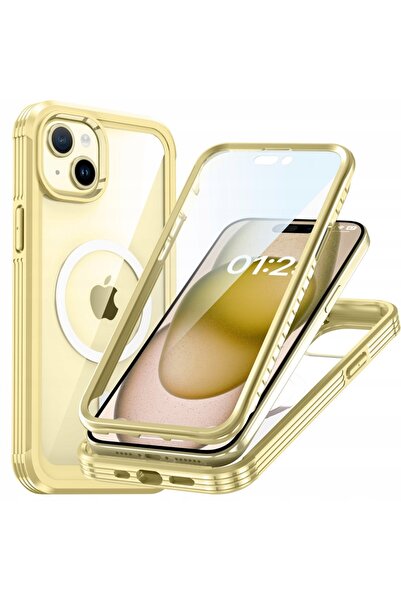 ERBORD Husă armură cu sticlă pentru iPhone 15, Husă magnetică tip armură Mag ...