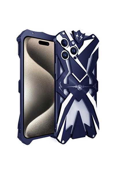 XGSM Carcasă tip armură din aliaj de aluminiu pentru iPhone 15 Pro, husă de p...