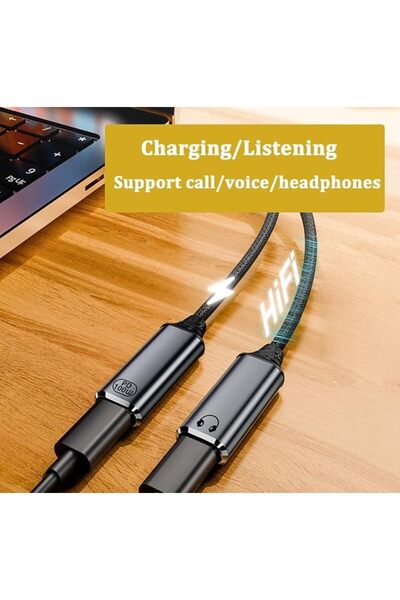 GENERAL USB C Splitter Adapter - Dual USB C Dongle Cable for Headphones and Audio Charger with Pd 100W Fast Charging for Laie