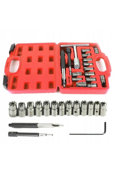 Luxtom FREZY PENTRU JGHEABURI DE DUZE DE INJECTOR DIESEL 17 PIESE SET TIP VALIZĂ