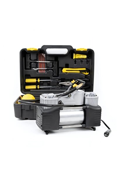 MACVI ®   Compresor de aer auto cu doi cilindri, 12V, 10 bari, furtun de 5m, ...