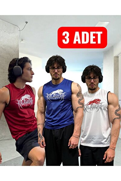 kalawear Muška 3-dijelna majica za fitnes, prozračna, tehnička, brzo sušeća, ...