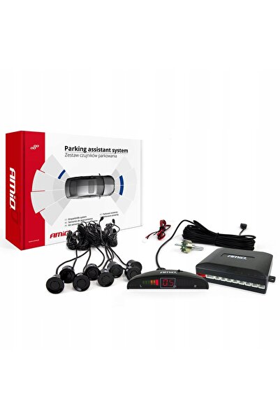 AMIO Kit de senzori de parcare cu LED, 8 senzori, față-spate, negru