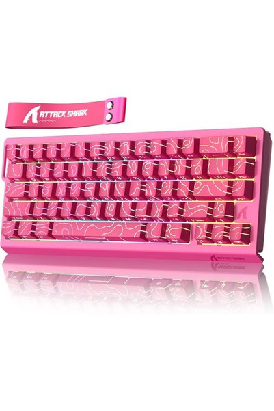 MAMBASNAKE لوحة مفاتيح الألعاب بأسلاك ATTACK SHARK X68 HE بتردد 8000 هرتز واس...