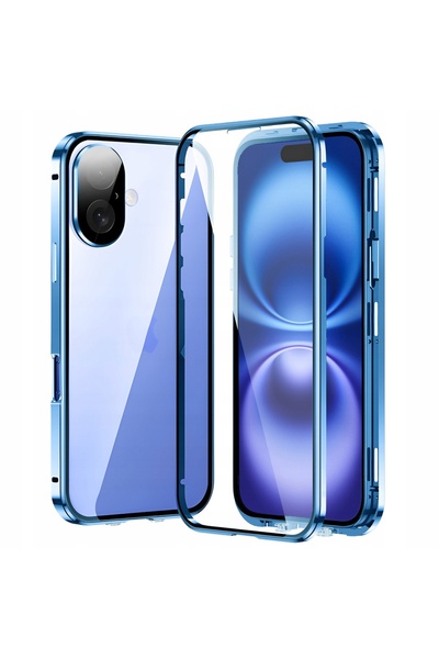 ERBORD Husă magnetică DUAL GLASS pentru iPhone 16, protecție cameră, sticlă.