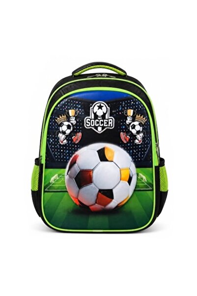 MASHASHOP Ghiozdan școlar pentru băieți, model fotbal, penar asortat, verde, ...