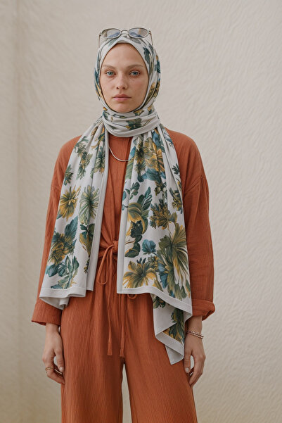 BONASERA EŞARP Women's Hijab Shawl Soft Patterned Cotton Shawl