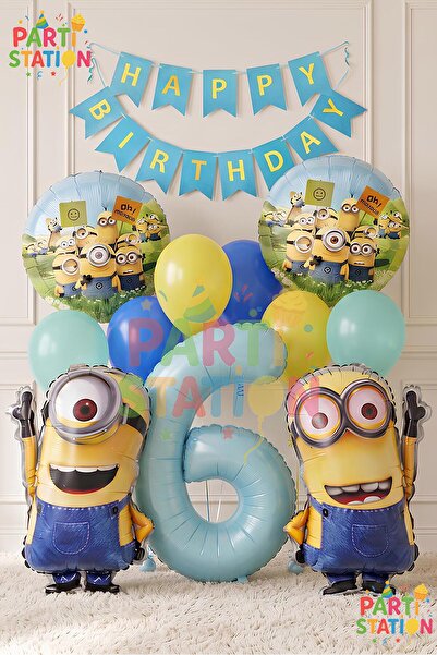 Parti Station Minions Balloon 12 Piece Set 6 Year Old Birthday Set Happy Birt...