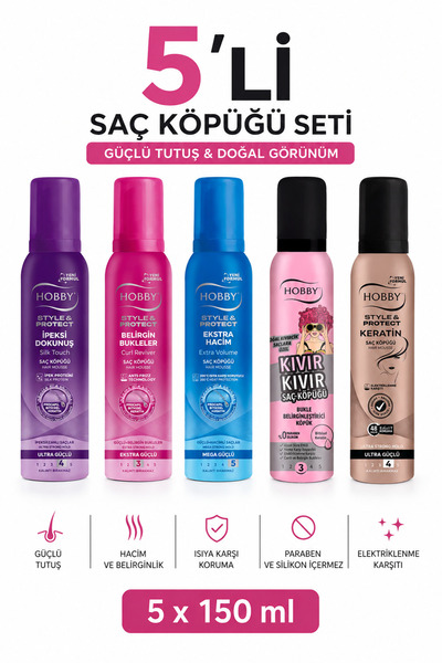 Hobby 5'li Karma Saç Köpüğü Seti