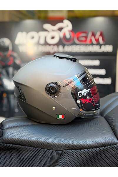 Genel Markalar TREON 665VR Mat Titanium Yarım Camlı Kask
