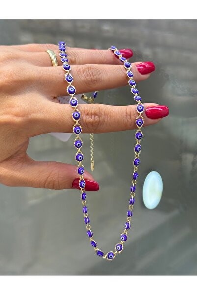 XUPING JEWELRY 14K RENGİ NAZAR BONCUKLU 45CM ÇELİK KOLYE