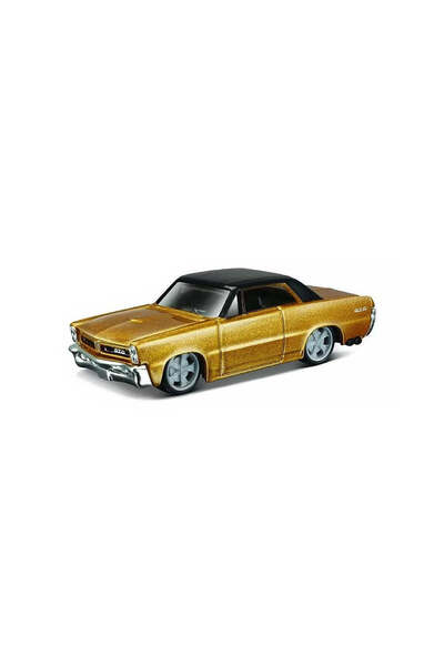 Burago Pontiac GTO Coupe 1965 Gold Black 1/64 Bburago