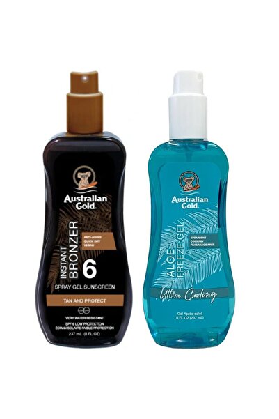 Australian Gold Spray Gel Bronzant SPF6 + Gel Răcoritor cu Aloe