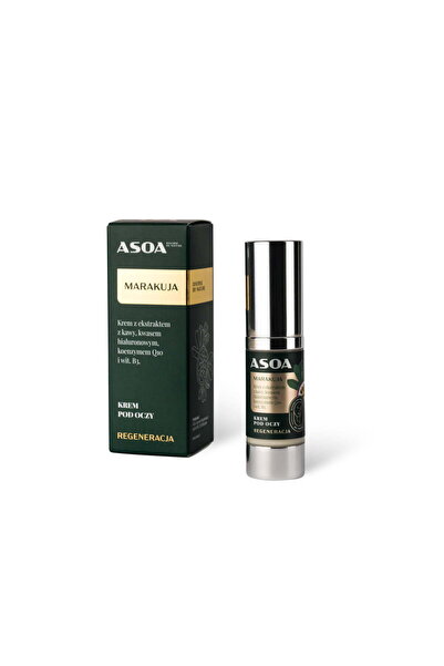 ASOA Cremă de ochi cu fructul pasiunii, extract de cafea, acid hialuronic, co...