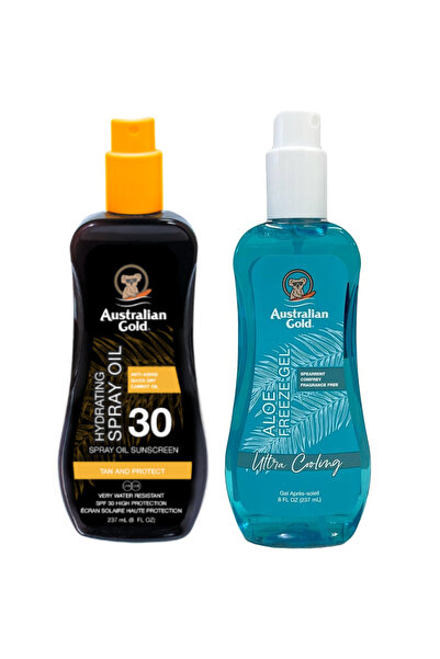 Australian Gold Spray cu ulei de morcov SPF30 + Gel răcoritor cu aloe