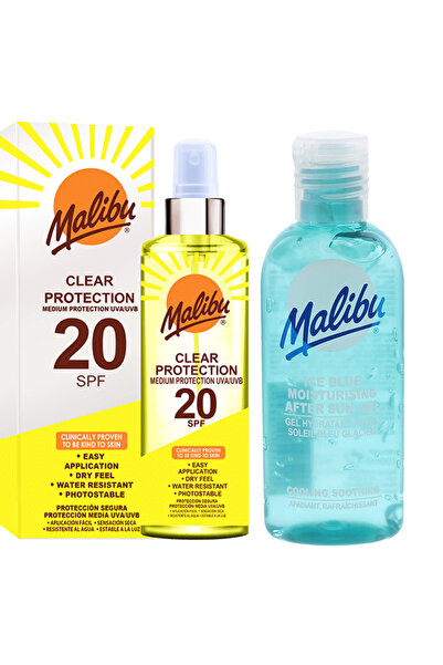 Malibu Spray transparent SPF20 + Gel după plajă 100ml