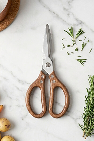 Kitchen Life Akasya Saplı Paslanmaz Çelik Çok Amaçlı Mutfak Makası