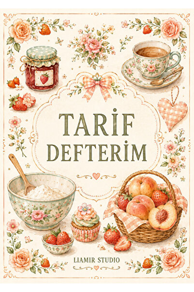 Liamir Studio Yemek Tarif Defteri 50 Yaprak, 100 Sayfa, Laminasyon Kapak / Te...