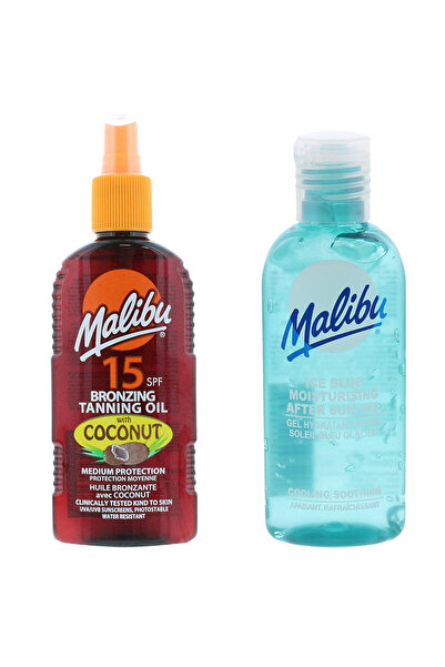 Malibu Ulei de cocos SPF15 200ml + Gel după plajă 100ml