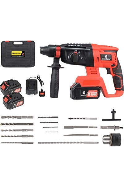 GENERAL Cordless Electric Hammer Drill, 21V High Power, with Accessory Kit fo...