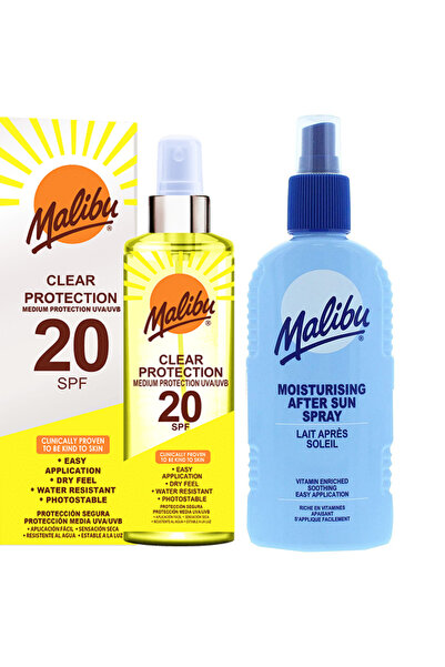 Malibu Spray protector transparent SPF20 + Loțiune după plajă 200ml