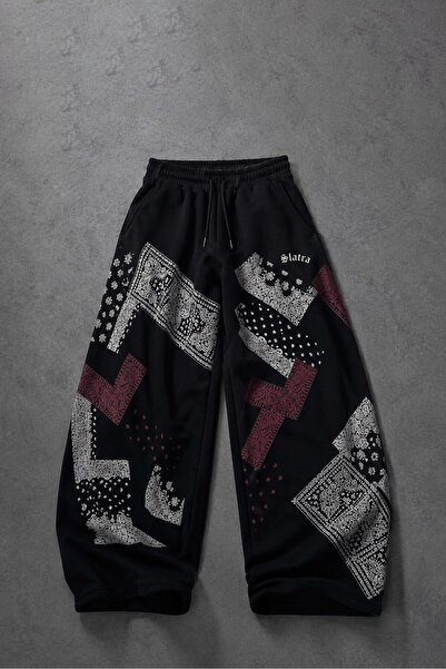 Slatra Ανδρική μαύρη φόρμα Slatdose Baggy
