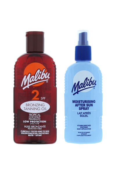 Malibu Ulei de protecție solară SPF2 200ml + Balsam spray după plajă 200ml