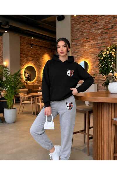 CLOTHES33 ΦΟΡΜΑ ΜΕ ΚΟΥΚΟΥΛΑ ΣΕΤ 2 ΤΕΜΑΧΙΩΝ ΧΕΙΜΕΡΙΝΟ ΧΡΩΜΑΤΙΣΤΟ ΣΕΤ ΠΑΝΤΑΖΕΣ ...