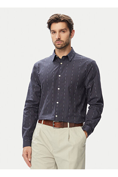 Guess Lacivert Erkek Regular Fit Çizgili Gömlek M6RH71WK001-SM3G Fil Regular ...
