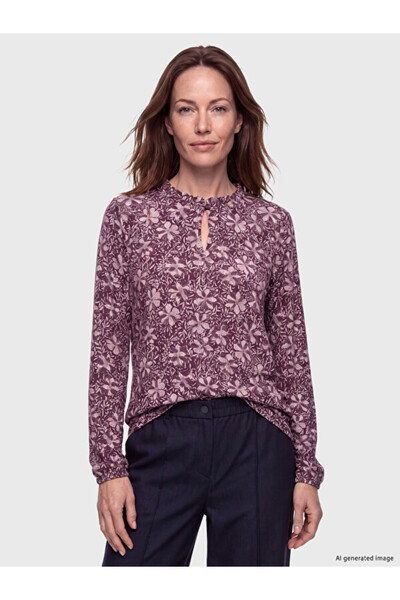 LC Waikiki Rmz Gi̇yi̇m Farkiyla Zero Roba Collar Floral Blouse