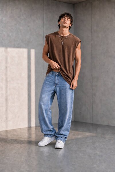 Erkek OverSize Basic Atlet Bisiklet Yaka Basic Rahat Kesim Atlet