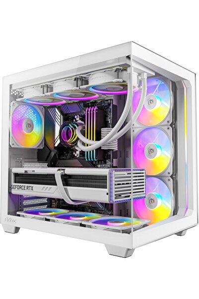 ANTEC C5 ARGB Beyaz, 4 x 120mm ARGB PWM Fan Dahil, Kavisli Temperli Cam, Tip-...