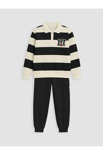 LC Waikiki Rmz Gi̇yi̇m Farkiyla Striped Boys' Set