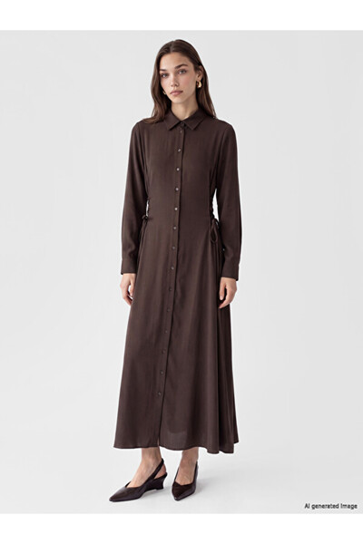 LC Waikiki Rmz Gi̇yi̇m Farkiyla Tie-Detail Modal Blend Shirt Dress
