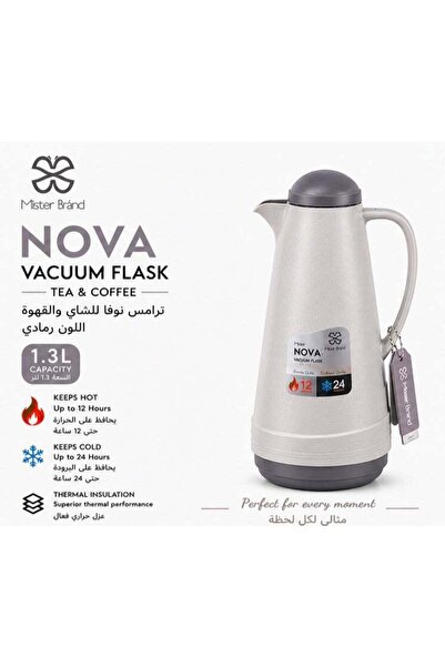 Mister Brand Nova Vacuum Flask For Tea, MB/119-13LGDG, 1.3L, Light Grey With ...