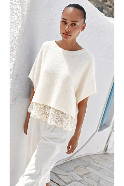 Bisou Dantelli Oversize Panço Mevsimlik