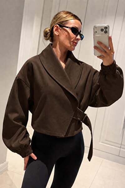 MANMARK Zr Model Belted Design Women's Lined Trench Coat Trench Jacket