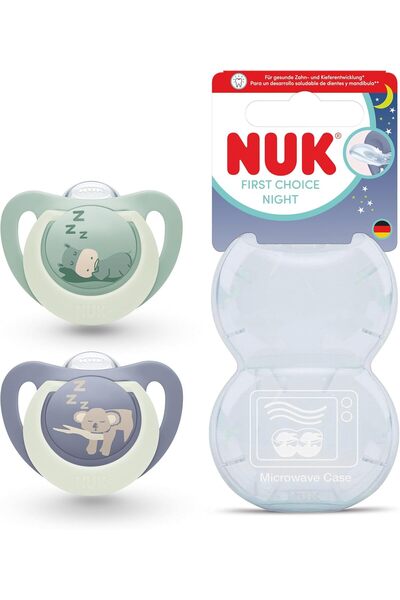 Nuk Fc Night 2-Pack Night Pacifier, 18-36 Months, Hipo/Koala