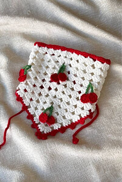 MELUSH Cherry Patterned Children's Bandana, Girls' Knitted Bandana