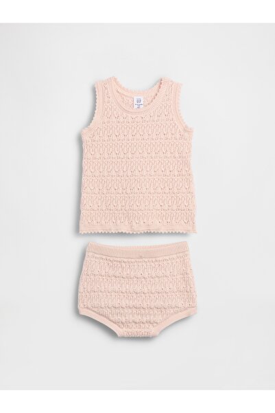 GAP Bebek Pembe Baby Crochet Tank Outfit Set